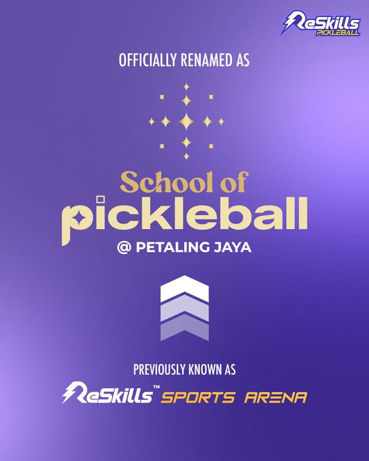 ReSkills Pickleball's official rebrand announcement as School of Pickleball.