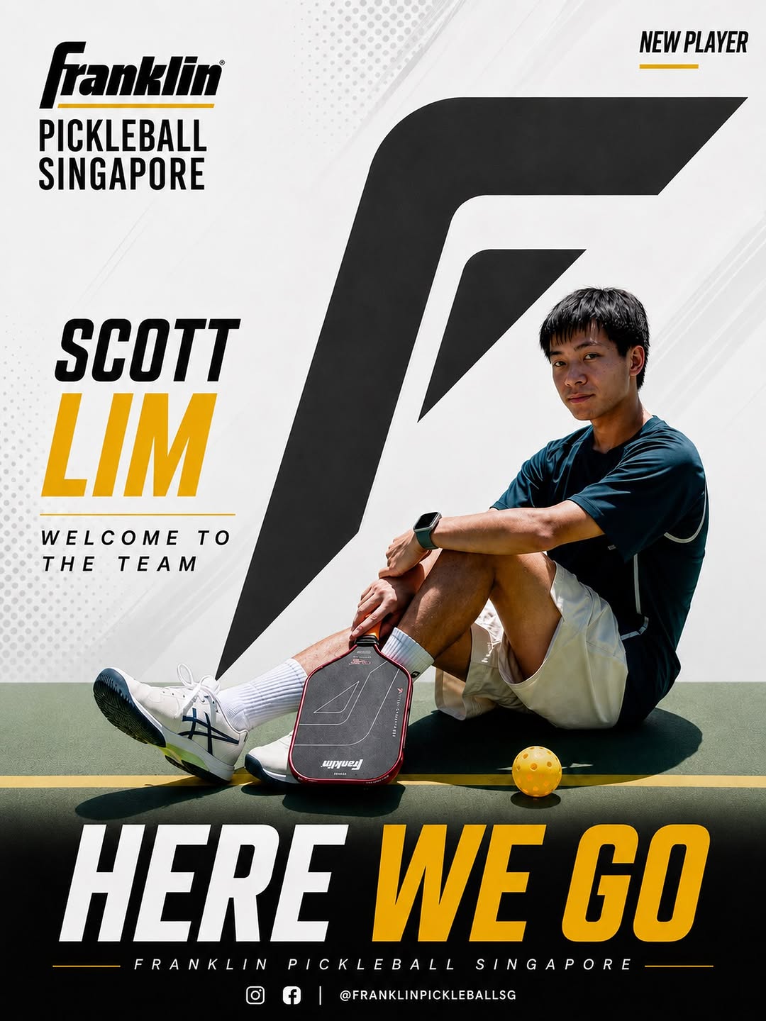 Scott Lim joins Franklin Pickleball Singapore's roster.