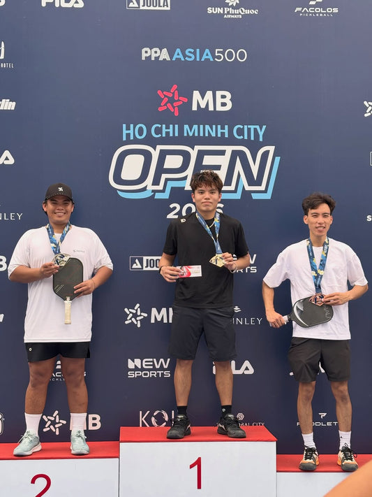 Melvin Cheong celebrates his first PPA title, Men's Singles 19+ 3.5 DUPR & Above gold at PPA Ho Chi Minh