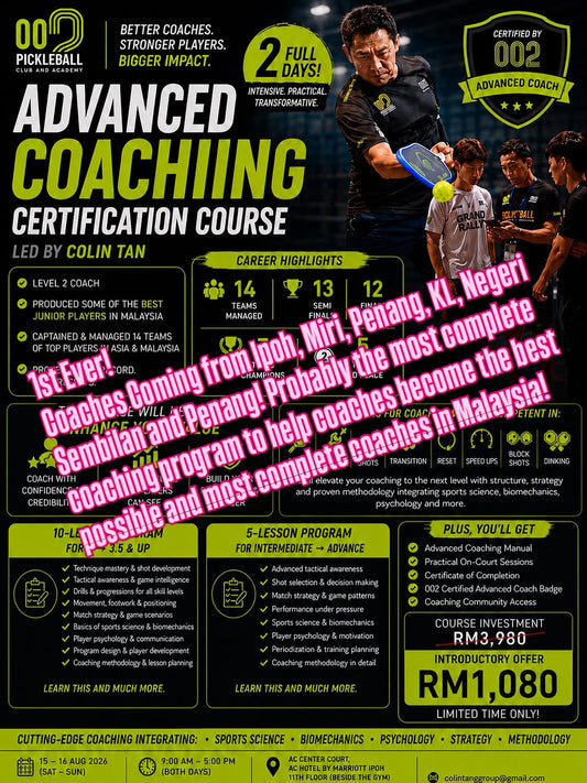 The course poster, listing both program tracks and Colin Tan's career highlights.