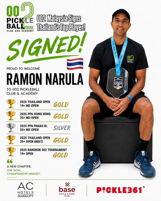 Ramon Narula's signing announcement, with his 2025-2026 results listed.
