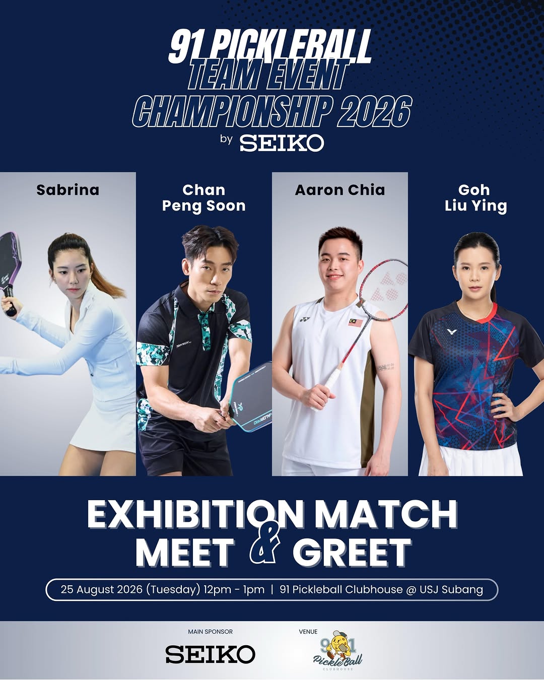 91 Pickleball Team Event Championship 2026 by SEIKO, official announcement.