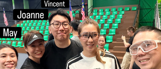 Linda Chung, pictured with Kid Chan and people the slide labels Vincent, Joanne and May.