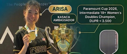 Arisa, Paramount Cup 2026 Intermediate 19+ Women's Doubles champion, with the trophy and her gold medal.