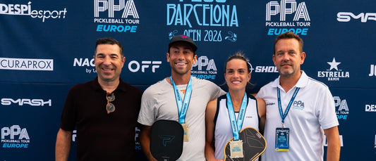 Zane Navratil and Judit Castillo with their mixed doubles gold medals at the P250 Barcelona Open