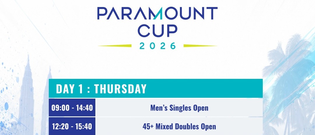 The Paramount Cup 2026 schedule for Thursday and Friday.