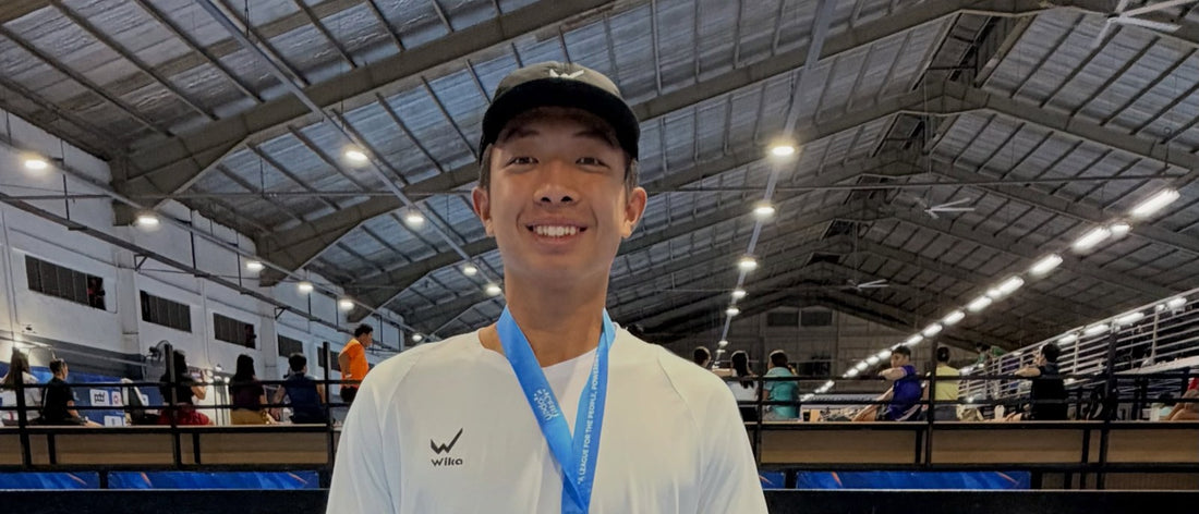 Quang Duong, with his Cebu Open gold medal and Men's Singles Open champion certificate.