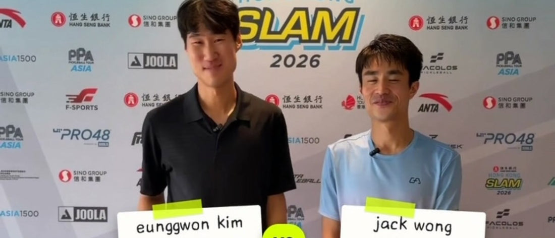 Eunggwon Kim and Jack Wong, with their DUPR ratings, at the Hong Kong Slam.