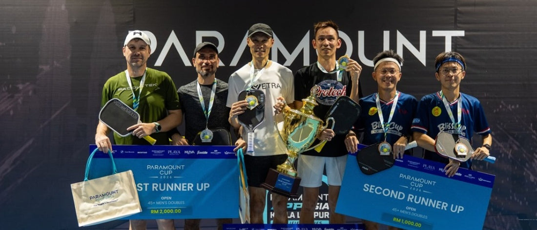 Paramount Cup, 45+ Men's Doubles Open podium at PLAYA Racquet Club.