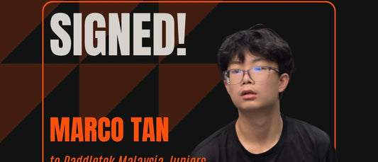 Marco Tan, 13, in the Paddletek Malaysia signing graphic.