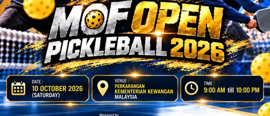 MOF Open Pickleball 2026 poster with the date, venue and time