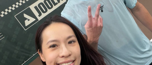 Venise Chan in her Asia Aces shirt on an indoor court in Macau