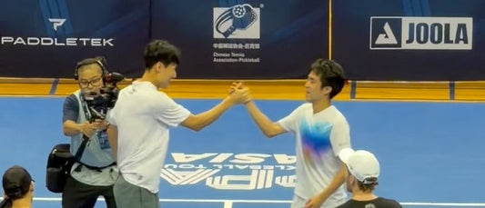 Wong Hongkit and Eunggwon Kim after their semifinal win, reaching their first men's doubles final of 2026.