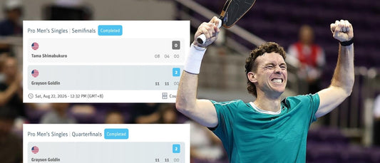 Goldin celebrates during his run through the draw, four straight match wins on the way to the final