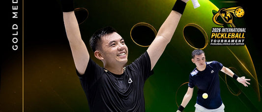 Ly Hoang Nam celebrating his Men's Pro Singles gold at the Heineken Pickleball World Cup 2026.