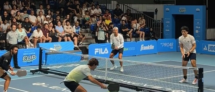 Gabe Tardio and Noe Khlif in action during the Men's Doubles final at the Leapmotor Kuala Lumpur Cup